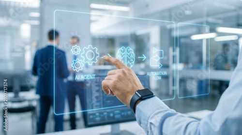 Innovative AI Technology in Modern Office Environment with Automation