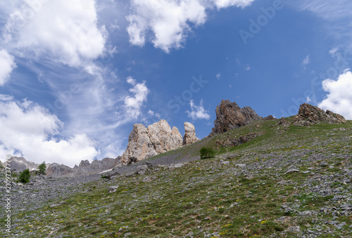 View on Maira Valley mountains, Cottian Alps, Italy