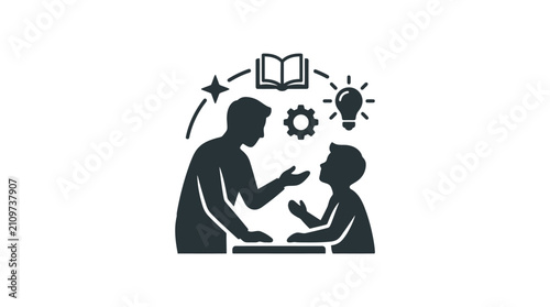 Teacher and Student Learning Icon