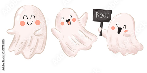 Fotografie Halloween ghost bundle PNG