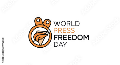 Bild auf Leinwand World press freedom day emblem with pen nib icon