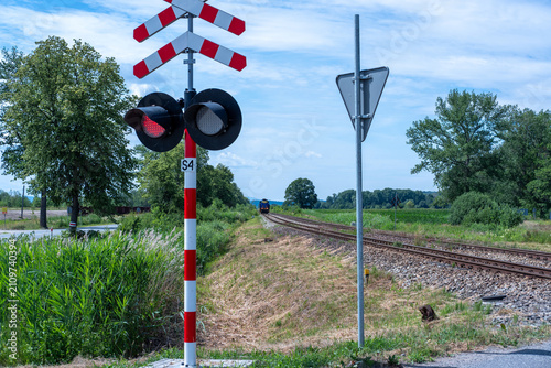 train crossing on the railway crossing