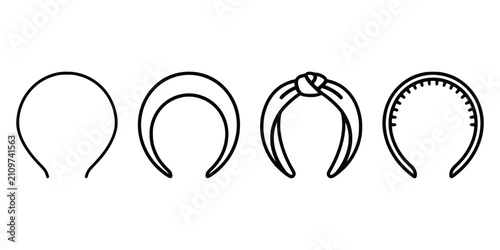 Fotografía Set of various headbands line icons