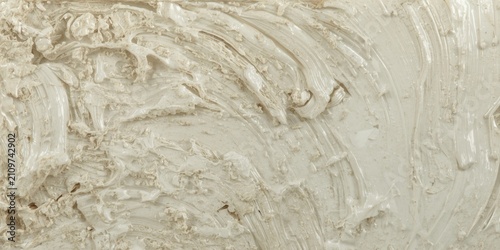 Tablou pe pânză Textured White Plaster Background with Swirled Patterns and Light Shadows