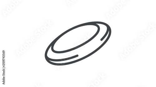 Flying Disc Outline Vector