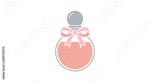 Perfume Bottle with Bow Vector Illustration