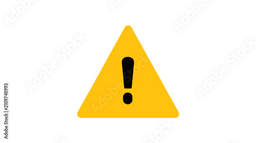 Warning and alert sign featuring a yellow triangle icon for caution, hazard notification, risk assessment, and emergency safety symbols