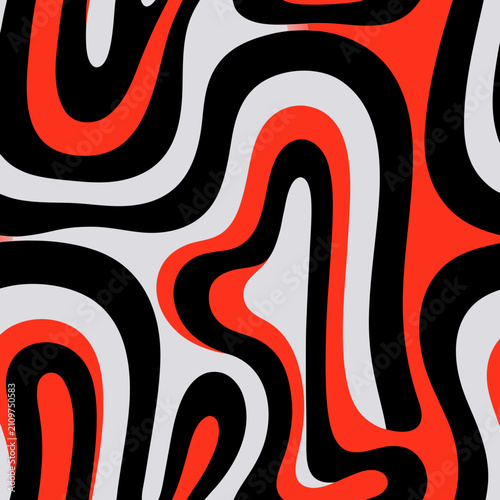 Retro Wavy Abstract Seamless Vector Pattern Background