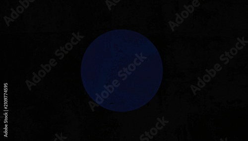 Dark Blue Circular Shape on Black Background