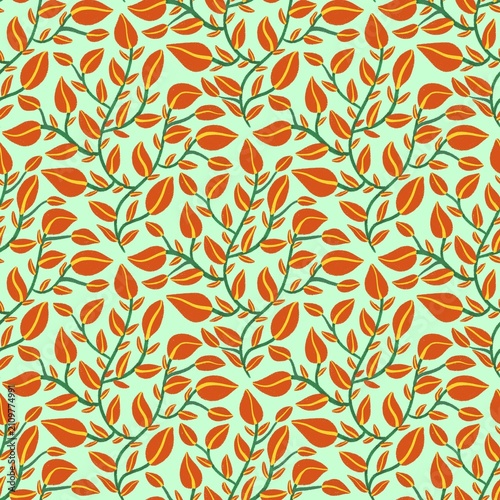 seamless floral pattern on light green background