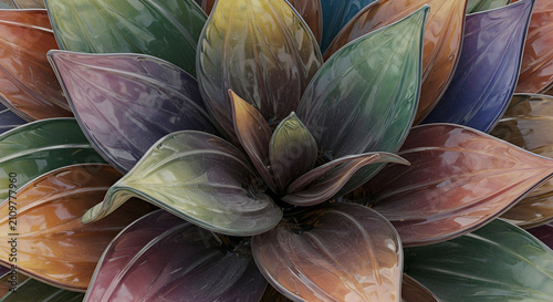 Vibrant Glass Petals, Colorful Floral Swirl, Abstract Nature Backdrop