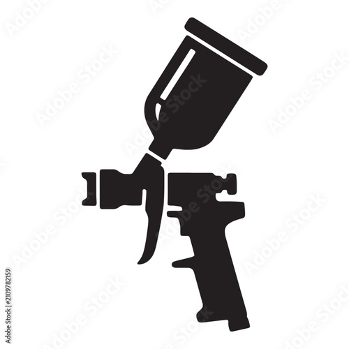 Industrial spray gun tool silhouette graphic design element