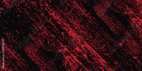 Abstract dark red and black grunge texture background with distressed wood grain noise effect. Gothic horror wall overlay vector illustration graphic design asset with copy space.