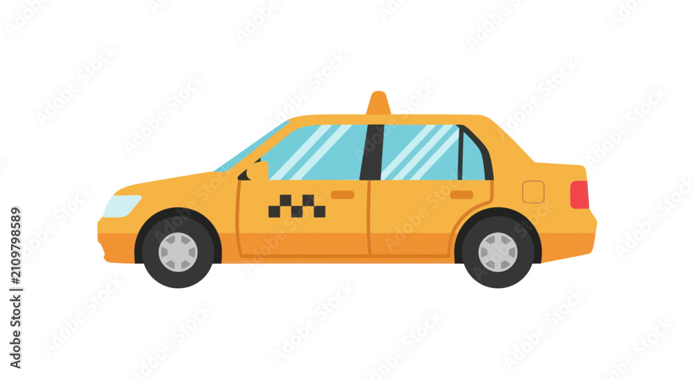 Obraz premium Classic yellow taxi cab for city transportation