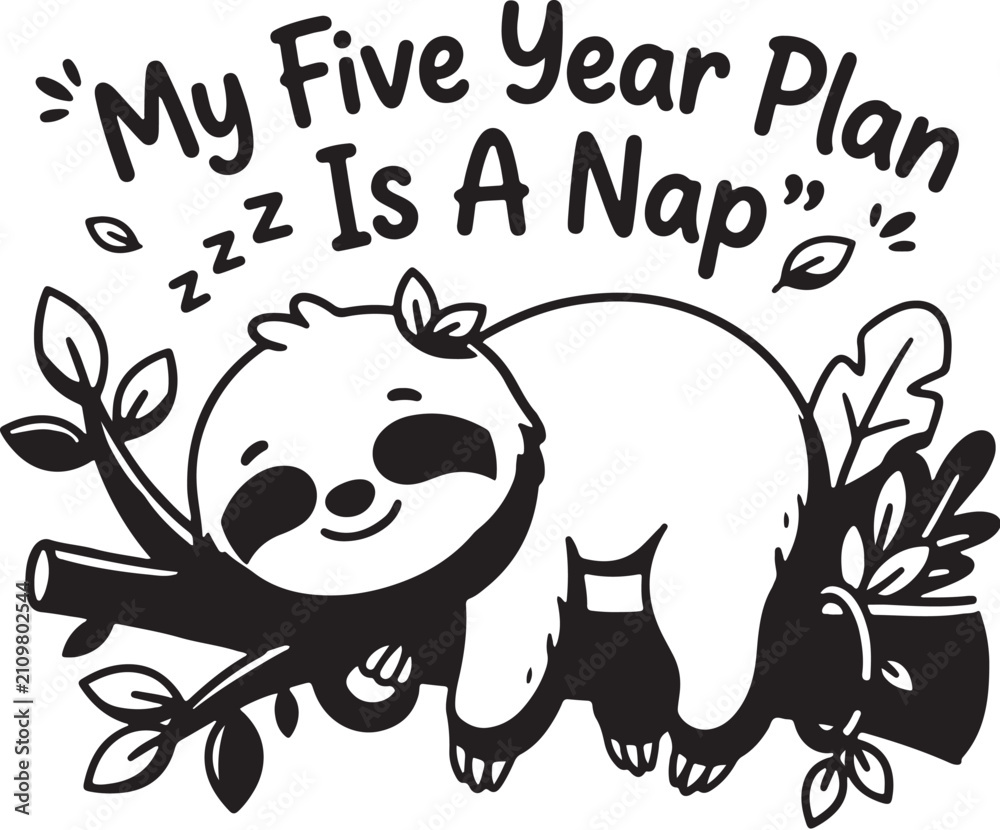Obraz premium A sleeping sloth is titled