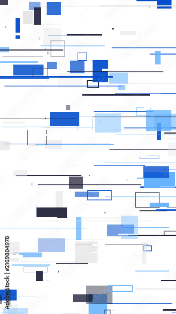 Obraz premium Blue pixel glitch art background with abstract digital noise effect on a seamless grey checkerboard pattern.