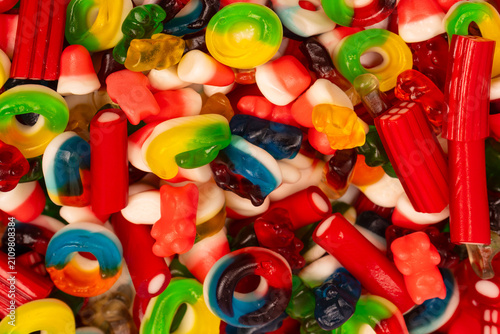 Quadro su tela Assorted colorful gummy candies. Jelly  sweets.