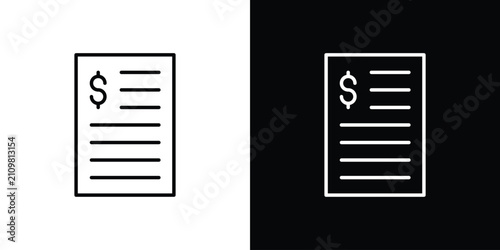 Payment receipt icon line artwork series. EPS10
