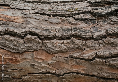 Highly textured, weathered tree bark surface presenting a natural, rustic background with deep grooves and cracks showing age ,texture ,nature ,cracked