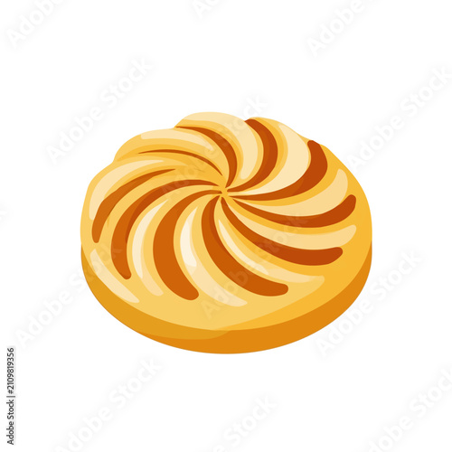 Obraz na płótnie Danish Pastry, clean flat 2D illustration with a minimal style, isolated on a white background