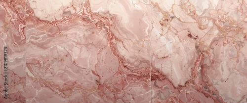 Marble Texture Background with Soft Pink and Rose Veins