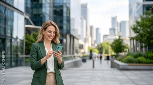 Confident business people walking in a modern city