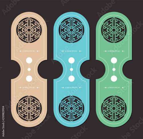 Decorative Cup Sleeve Die Cut Template Set with Ornamental Geometric Pattern