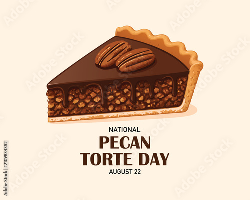Fotografía National Pecan Torte Day vector