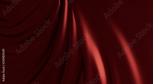 Luxurious deep red textile ...