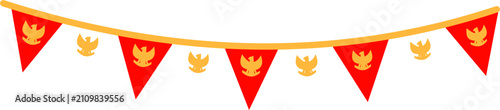 Foto Indonesian Flag Bunting Garland