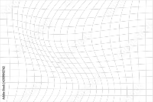Cuadro en lienzo Warped grid pattern background, distorted dotted lines creating a wave effect, a