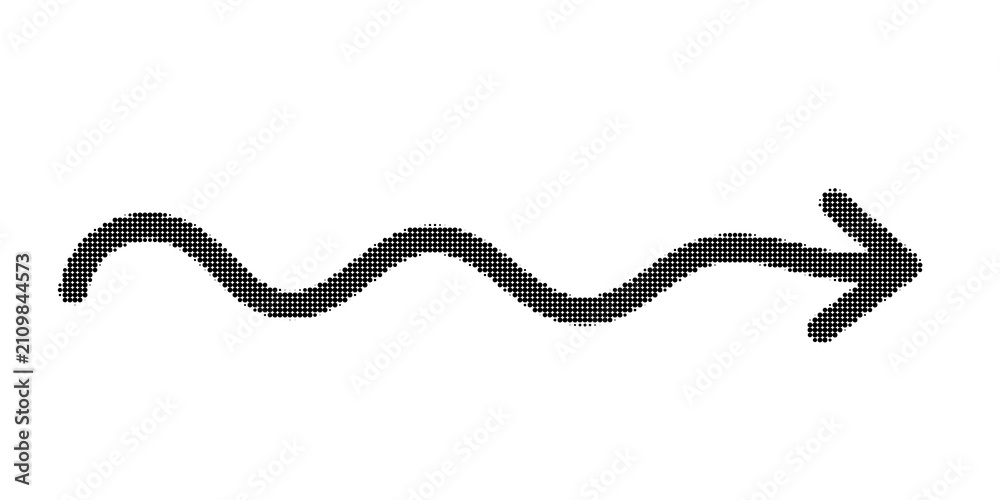 Fototapeta premium Halftone wavy arrow icon