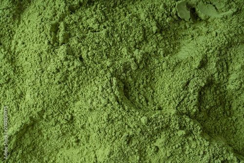 Matcha tea  matcha powder as a background.