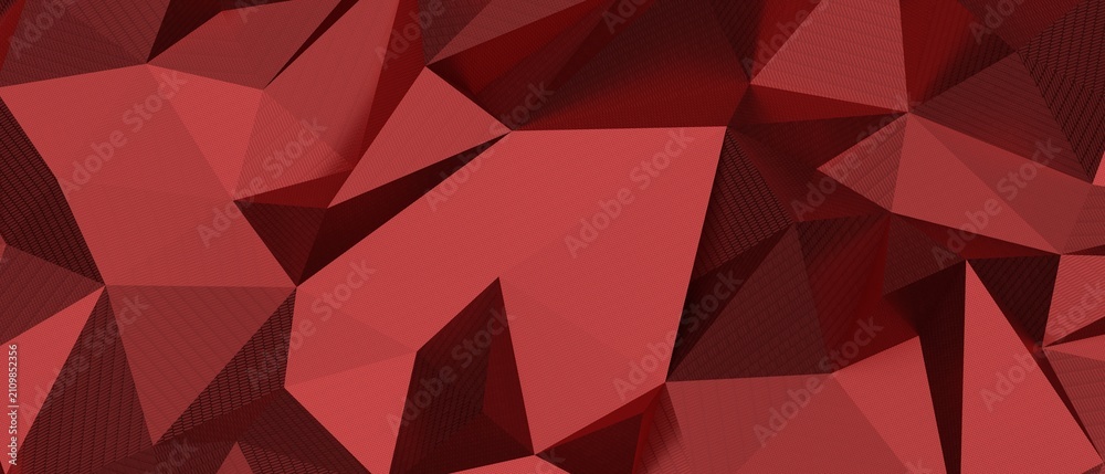 Naklejka premium Dynamic red polygonal background with sharp edges and depth, conveying modernity.