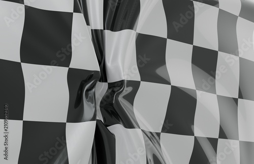 Wavy checkered textile text...