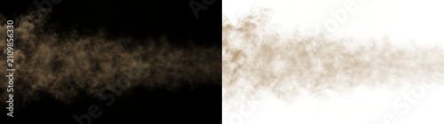 Obraz na plátně Brown smoke flows across a transparent background creating a soft, flowing patte