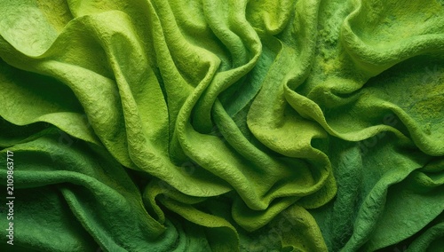 Textured Green Fabric in Fl...