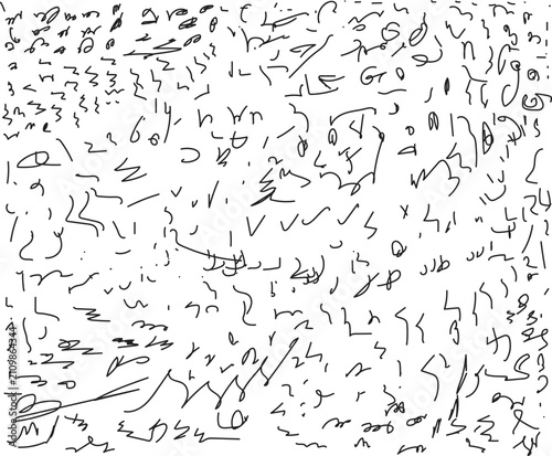  Geometric Pen Scrawls and Chaotic Doodle Elements Vector Illustration
