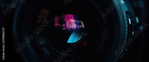 Camera Lens Reflecting Colo...