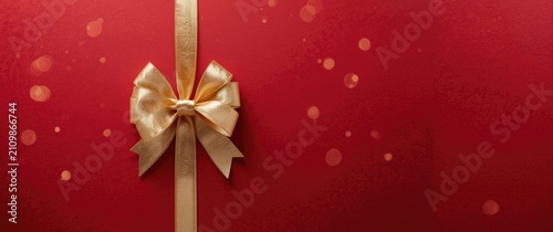 Red Gift Box with Golden Ri...