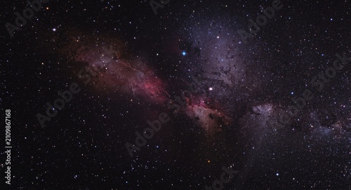 Canvastavla Vibrant Nebula with Stars in Deep Space - Astrophotography, Dark Background, Hig