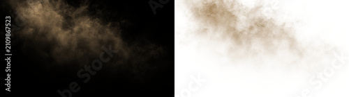Quadro su tela Brown smoke disperses on a clear background in an artful display of movement and