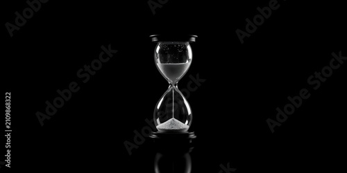 Glass Hourglass with Flowin...