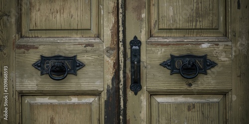 Weathered Wooden Double Doo...