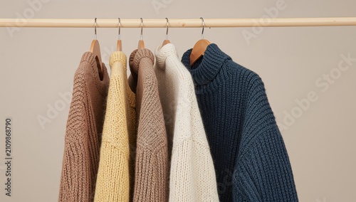 Cozy Knit Sweaters Hanging ...
