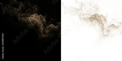 Foto Brown smoke swirls on a transparent background during a creative art design