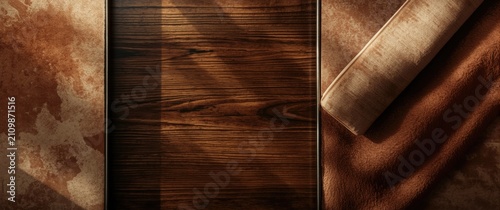 Rich Leather and Wood Textu...