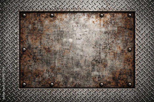 Weathered Metal Plate on Te...