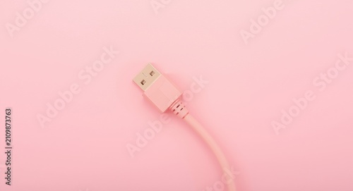 Pink USB Cable Connected on...