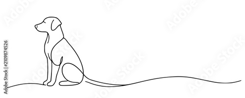 One continues line of dog, Sketch of dog